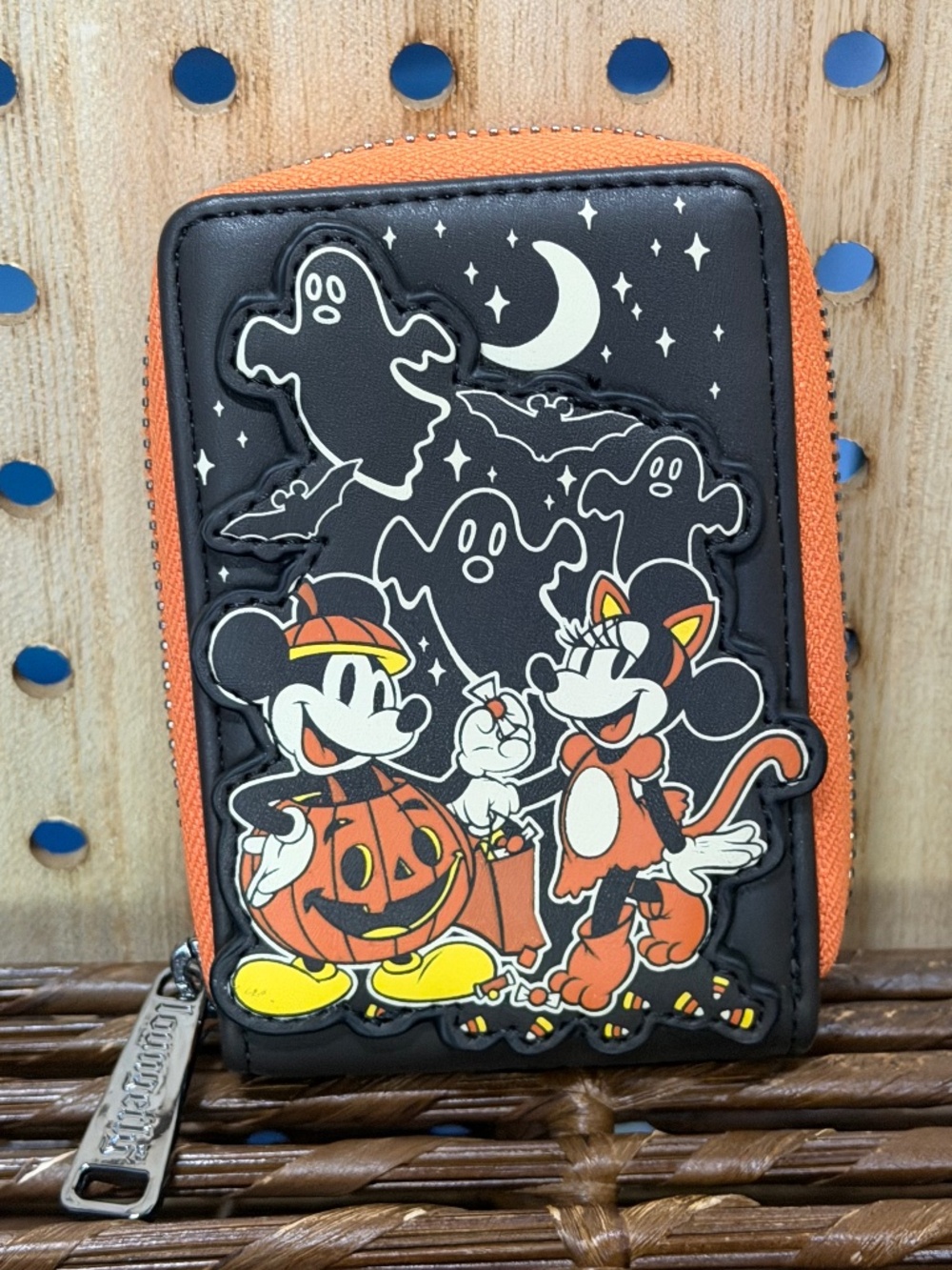 Loungefly Disney Mickey Minnie Halloween Glow in Dark Wallet NWOT